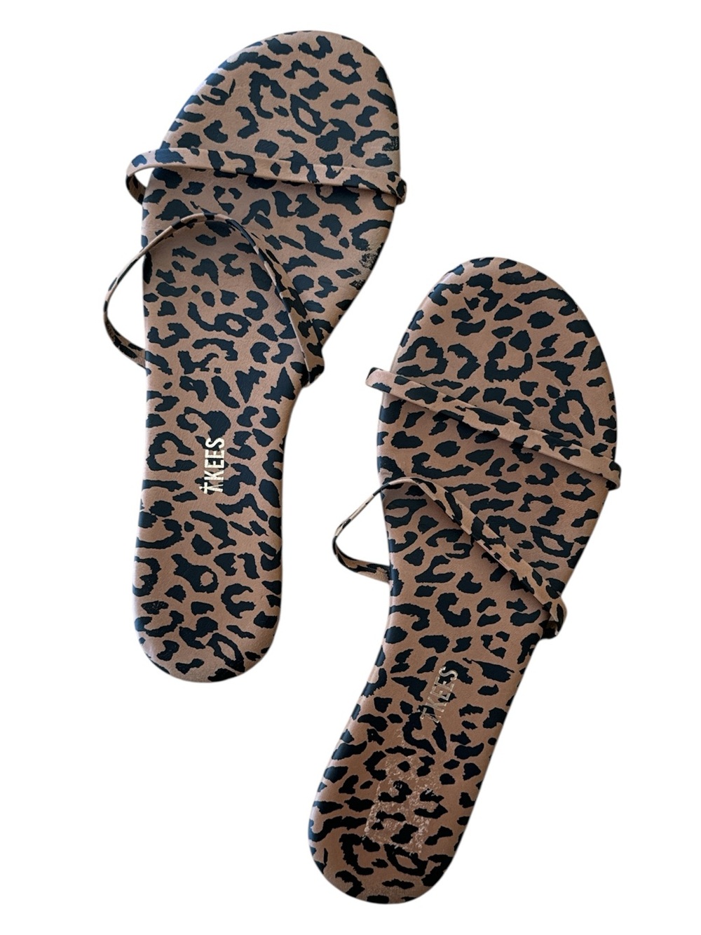 TKEES Gemma Cheetah 2 Strap Sandals Size: 10